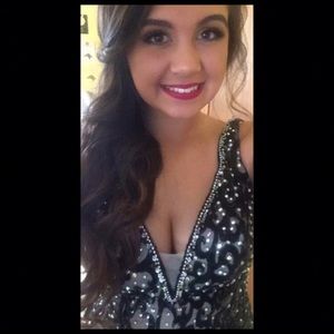 Long black formal prom dress